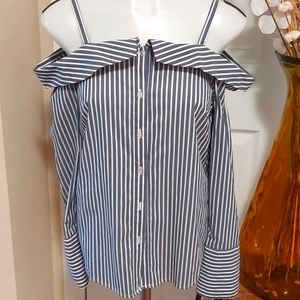 STRIPE Off the Shoulder Blouse